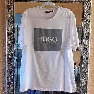 HUGO XXL MENS  White Tee with Gray Logo